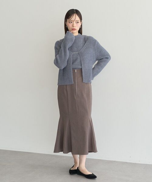 earth music&ecology（アースミュージックアンドエコロジー）の「SET2点チャーム付きシャギーニット＋インナー（ニット/セーター・レディース・ライトグレー/チャコールグレー/ライトベージュ/ピンクベージュ・FREE）」の17枚目の写真