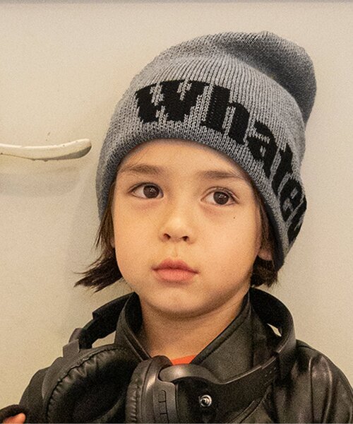 BREEZE（ブリーズ）の「ロゴビーニー（ニットキャップ/ビーニー・キッズ・ブラック/グレー・50/54/58）」の2枚目の写真