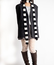 Vini | 【Vini】ミックスボーダー ニットマフラー/ロングストール(マフラー)