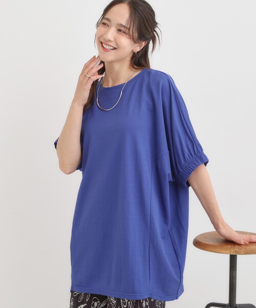 SHOO・LA・RUE(シューラルー)の「【S-LL/体型カバー】さらさらタッチが心地よい コクーンシルエットチュニック(チュニック・レディース・ライトグレー/ブルー/チャコールグレー・04/03/02/01)」の3枚目の写真