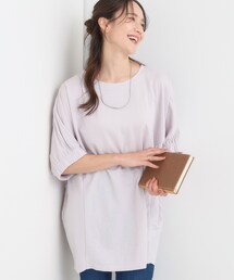 【S-LL/体型カバー】さらさらタッチが心地よい コクーンシルエットチュニック