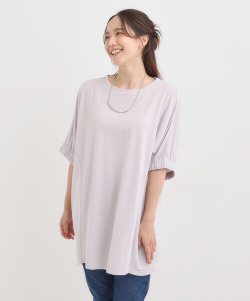SHOO・LA・RUE(シューラルー)の「【S-LL/体型カバー】さらさらタッチが心地よい コクーンシルエットチュニック(チュニック・レディース・ライトグレー/ブルー/チャコールグレー・04/03/02/01)」の4枚目の写真