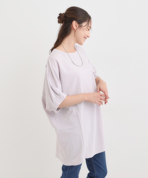 SHOO・LA・RUE(シューラルー)の「【S-LL/体型カバー】さらさらタッチが心地よい コクーンシルエットチュニック(チュニック・レディース・ライトグレー/ブルー/チャコールグレー・04/03/02/01)」の5枚目の写真