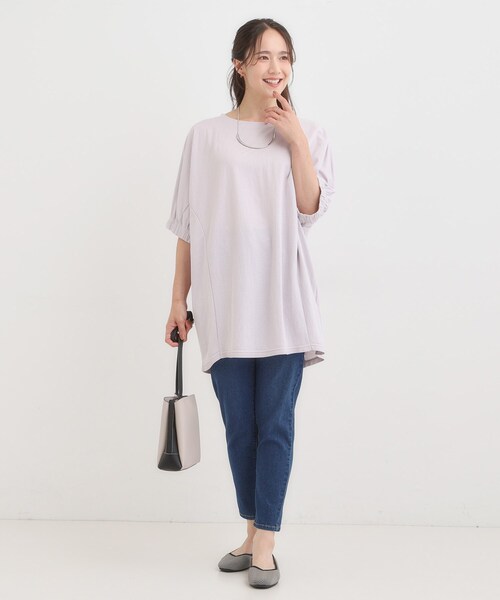 SHOO・LA・RUE(シューラルー)の「【S-LL/体型カバー】さらさらタッチが心地よい コクーンシルエットチュニック(チュニック・レディース・ライトグレー/ブルー/チャコールグレー・04/03/02/01)」の6枚目の写真