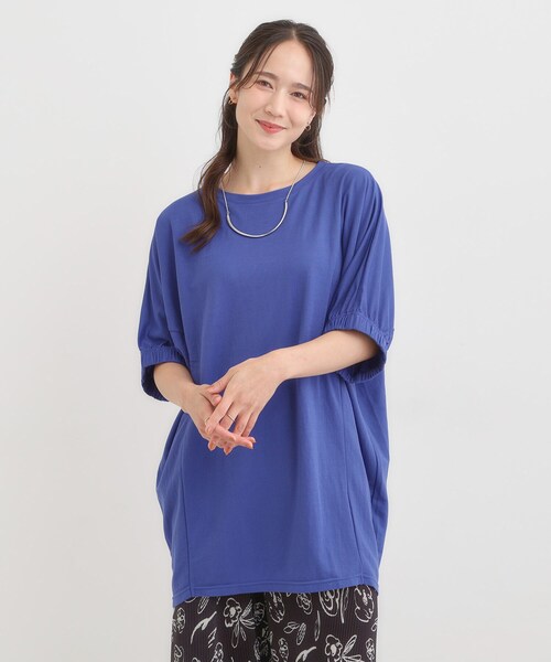 SHOO・LA・RUE(シューラルー)の「【S-LL/体型カバー】さらさらタッチが心地よい コクーンシルエットチュニック(チュニック・レディース・ライトグレー/ブルー/チャコールグレー・04/03/02/01)」の8枚目の写真
