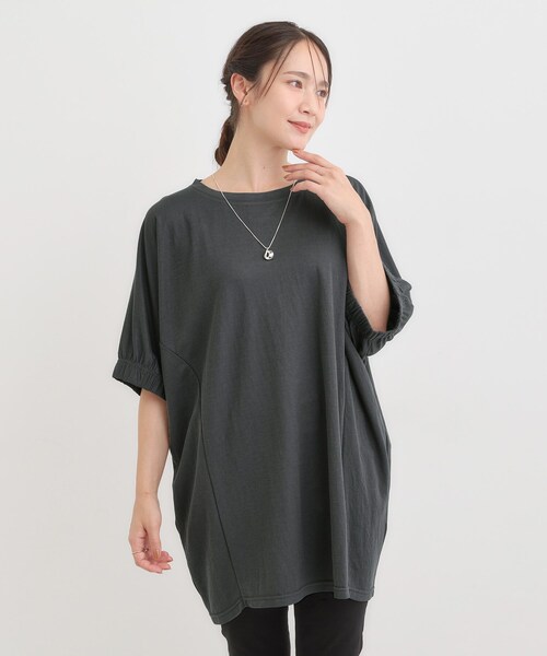SHOO・LA・RUE(シューラルー)の「【S-LL/体型カバー】さらさらタッチが心地よい コクーンシルエットチュニック(チュニック・レディース・ライトグレー/ブルー/チャコールグレー・04/03/02/01)」の12枚目の写真