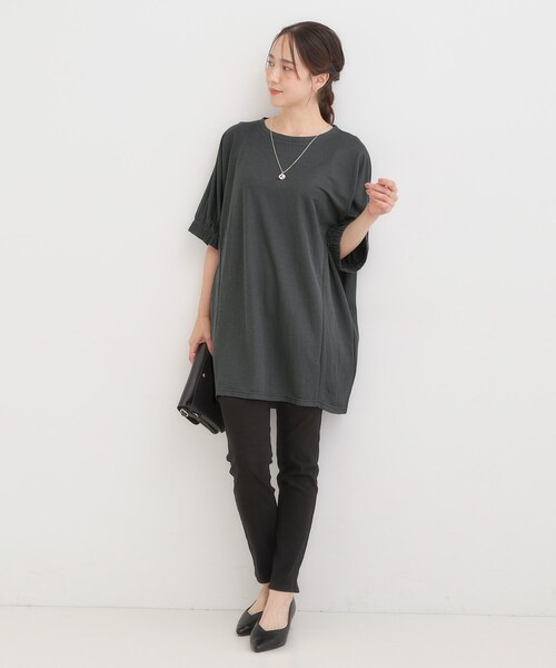 SHOO・LA・RUE(シューラルー)の「【S-LL/体型カバー】さらさらタッチが心地よい コクーンシルエットチュニック(チュニック・レディース・ライトグレー/ブルー/チャコールグレー・04/03/02/01)」の14枚目の写真