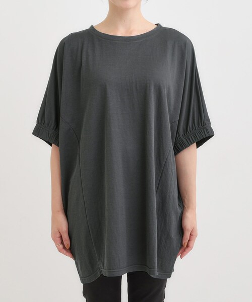 SHOO・LA・RUE(シューラルー)の「【S-LL/体型カバー】さらさらタッチが心地よい コクーンシルエットチュニック(チュニック・レディース・ライトグレー/ブルー/チャコールグレー・04/03/02/01)」の16枚目の写真