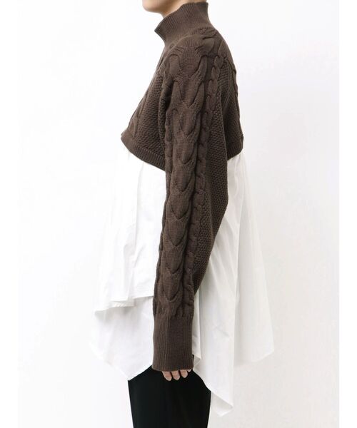 ELENDEEK(エレンディーク)の「アシンメトリードッキングニット(ニット/セーター・レディース・ブラック/ブラウン/グレー・FREE)」の11枚目の写真