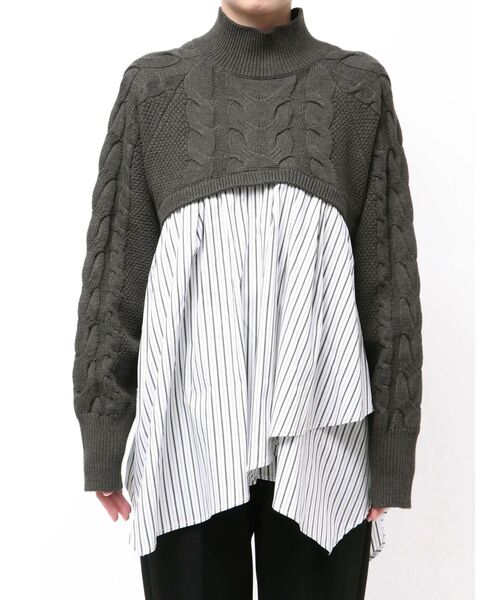 ELENDEEK(エレンディーク)の「アシンメトリードッキングニット(ニット/セーター・レディース・ブラック/ブラウン/グレー・FREE)」の17枚目の写真