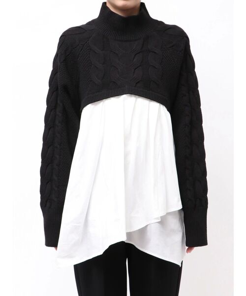 ELENDEEK(エレンディーク)の「アシンメトリードッキングニット(ニット/セーター・レディース・ブラック/ブラウン/グレー・FREE)」の18枚目の写真