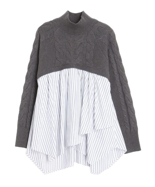 ELENDEEK(エレンディーク)の「アシンメトリードッキングニット(ニット/セーター・レディース・ブラック/ブラウン/グレー・FREE)」の22枚目の写真