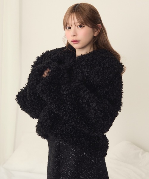 TITTY&CO.（ティティーアンドコー）の「プードルコート（その他アウター・レディース・ブラック/アイボリー/ベージュ/ブラウン・FREE）」の2枚目の写真