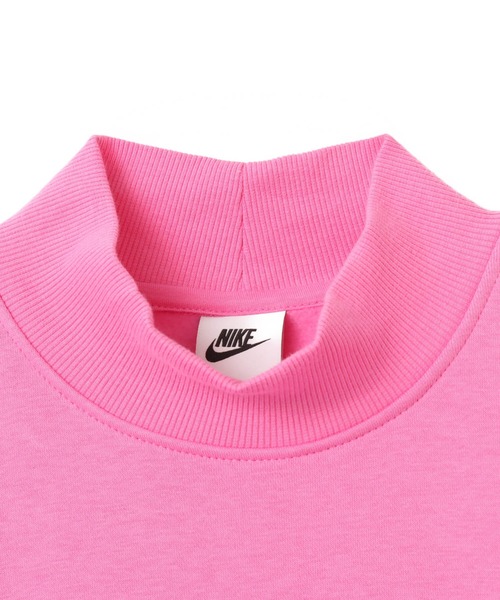 NIKE(ナイキ)の「NIKE AS W NSW PHNX FLC LOGO MOCK NE / ナイキ ウィメンズ NSW PHNX モック フリース L/S トップロゴ NE 【SP】(スウェット・レディース・ブラック/ピンク・S/M/L)」の4枚目の写真