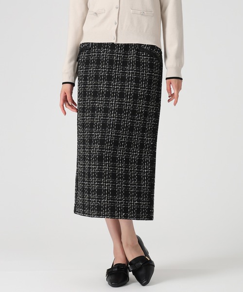MISCH MASCH（ミッシュマッシュ）の「2025秋冬新作 ツイードチェックタイトスカート（スカート・レディース・ホワイト/ブラック・S/M）」の6枚目の写真