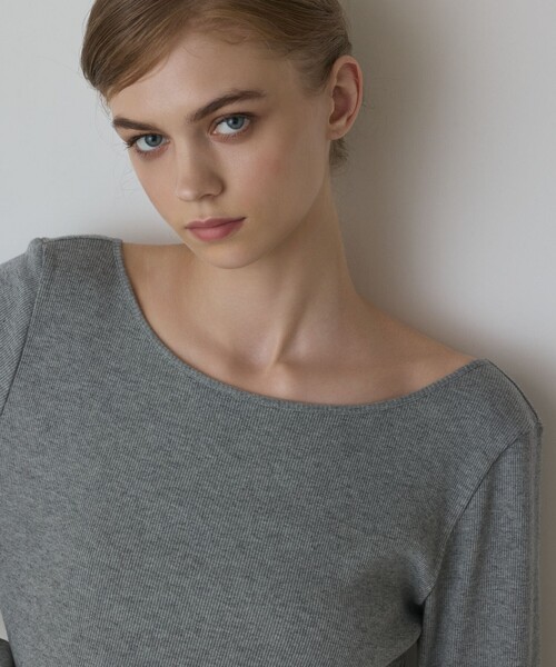 Diagram(ダイアグラム)の「ウールコットンテレコトップ(Tシャツ/カットソー・レディース・ブラウン/グレー/ブラック・36)」の17枚目の写真