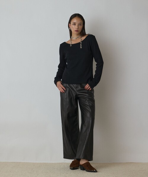 Diagram(ダイアグラム)の「ウールコットンテレコトップ(Tシャツ/カットソー・レディース・ブラウン/グレー/ブラック・36)」の7枚目の写真