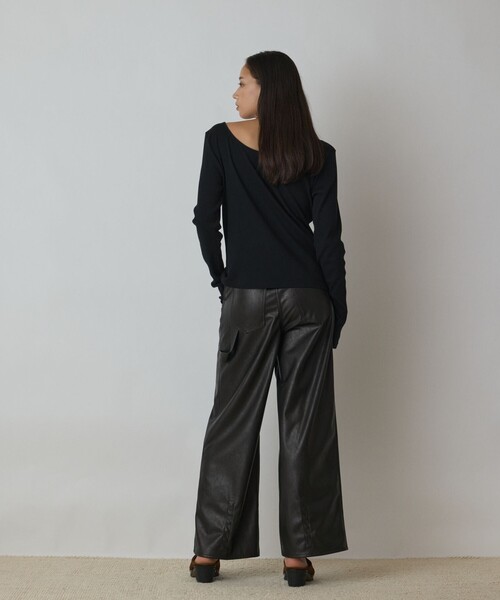 Diagram(ダイアグラム)の「ウールコットンテレコトップ(Tシャツ/カットソー・レディース・ブラウン/グレー/ブラック・36)」の8枚目の写真