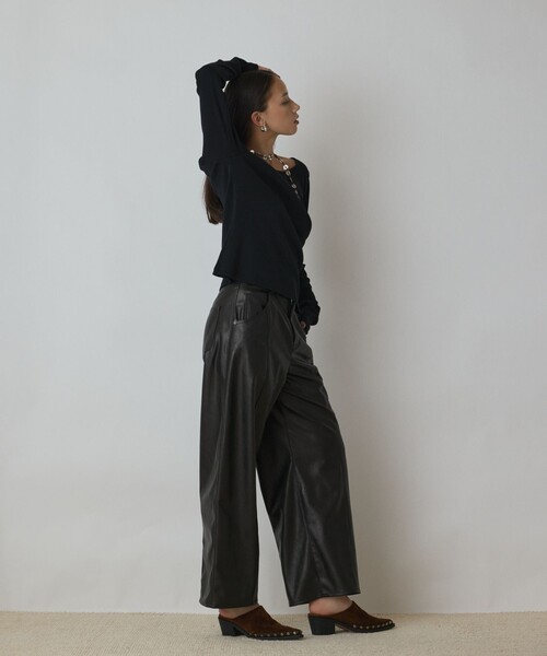 Diagram(ダイアグラム)の「ウールコットンテレコトップ(Tシャツ/カットソー・レディース・ブラウン/グレー/ブラック・36)」の9枚目の写真