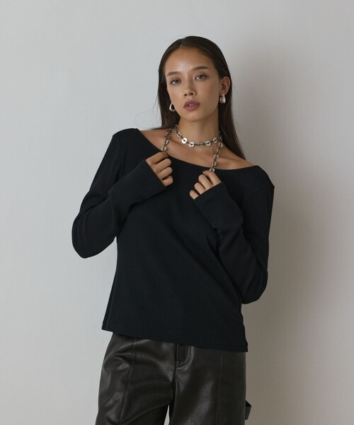 Diagram(ダイアグラム)の「ウールコットンテレコトップ(Tシャツ/カットソー・レディース・ブラウン/グレー/ブラック・36)」の10枚目の写真