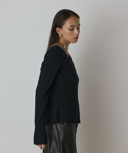 Diagram(ダイアグラム)の「ウールコットンテレコトップ(Tシャツ/カットソー・レディース・ブラウン/グレー/ブラック・36)」の12枚目の写真