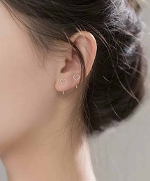 【Silver925】金属アレルギー対応 モチーフヘッドピアス(ハート・ボール・Tバー)