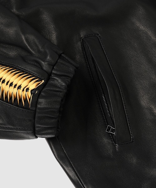 WhoWhat（フーワット）の「LEATHER SHARK COACH JACKET（その他アウター・メンズ・ブラック・L/M）」の3枚目の写真