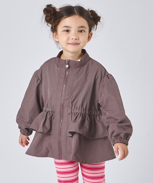 フリル付きブラウンジャケット frill layered design jacket / フリルレイヤードデザインジャケット