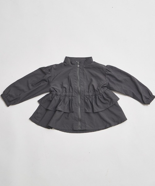 pairmanon（ペアマノン）の「ハートジップ フリル ウィンドブレーカー（ナイロンジャケット・キッズ・チャコールグレー/ブラウン/ブルーグレー・140/150/90/100/110/120/130）」の12枚目の写真