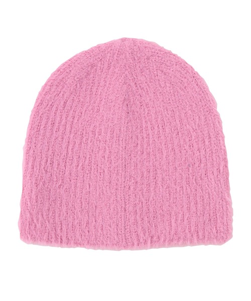FLUFFY BEANIE /ロキシーロゴワンポイントシャギーニット帽・ビーニー