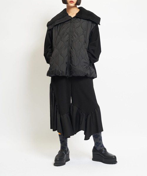 gomme（ゴム）の「アーミーキルト　ビッグカラージャケット（その他アウター・レディース・ブラック・MEDIUM）」の3枚目の写真