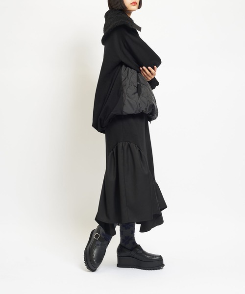 gomme（ゴム）の「アーミーキルト　ビッグカラージャケット（その他アウター・レディース・ブラック・MEDIUM）」の5枚目の写真