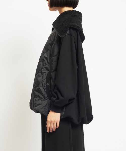 gomme（ゴム）の「アーミーキルト　ビッグカラージャケット（その他アウター・レディース・ブラック・MEDIUM）」の7枚目の写真