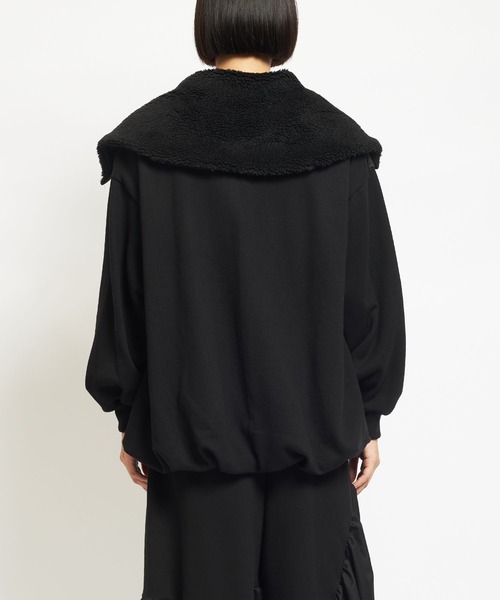 gomme（ゴム）の「アーミーキルト　ビッグカラージャケット（その他アウター・レディース・ブラック・MEDIUM）」の8枚目の写真