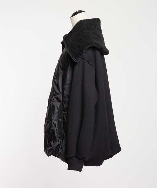 gomme（ゴム）の「アーミーキルト　ビッグカラージャケット（その他アウター・レディース・ブラック・MEDIUM）」の10枚目の写真