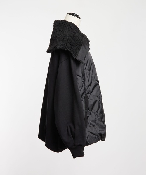 gomme（ゴム）の「アーミーキルト　ビッグカラージャケット（その他アウター・レディース・ブラック・MEDIUM）」の12枚目の写真