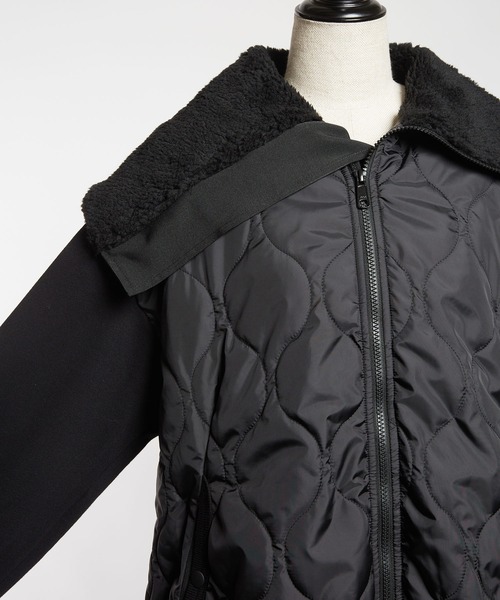 gomme（ゴム）の「アーミーキルト　ビッグカラージャケット（その他アウター・レディース・ブラック・MEDIUM）」の14枚目の写真