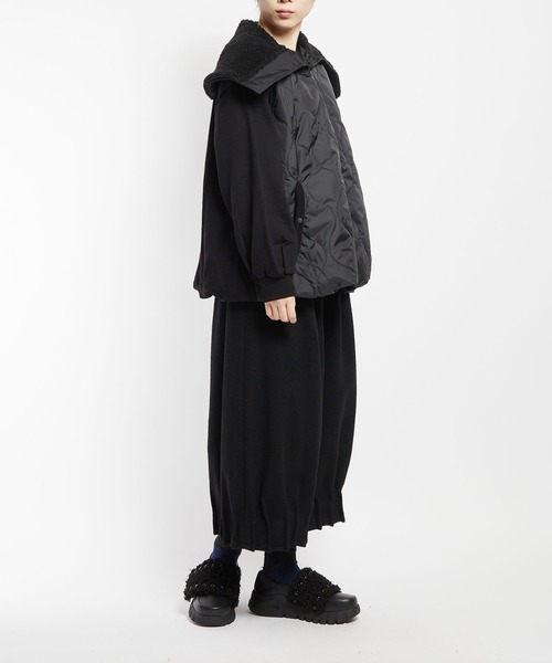 gomme（ゴム）の「アーミーキルト　ビッグカラージャケット（その他アウター・レディース・ブラック・MEDIUM）」の21枚目の写真