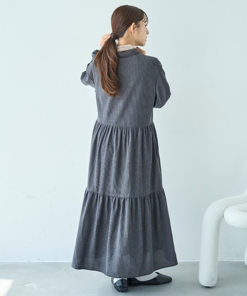 mil(ミル)の「コーデュロイ ティアードワンピース【588070】(ワンピース・レディース・ダークベージュ/カーキ/チャコールグレー/ブラウン・FREE/XS/S)」の19枚目の写真