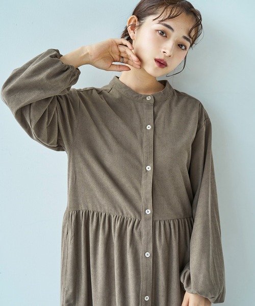 mil(ミル)の「コーデュロイ ティアードワンピース【588070】(ワンピース・レディース・ダークベージュ/カーキ/チャコールグレー/ブラウン・FREE/XS/S)」の21枚目の写真