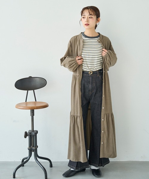 コーデュロイ ティアードワンピース【588070】（ワンピース）｜mil