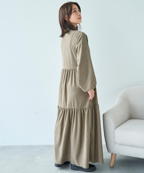 【✨レア】⭐️mezzo piano⭐️みみぽぽコーデュロイワンピース コーデュロイ ティアードワンピース【588070】（ワンピース）｜mil