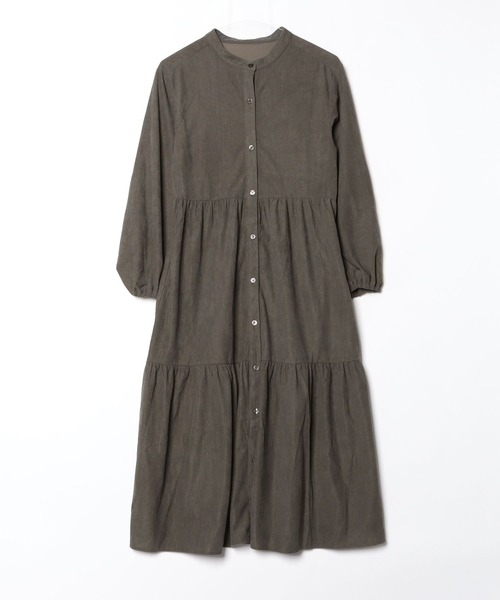 コーデュロイ ティアードワンピース【588070】（ワンピース）｜mil