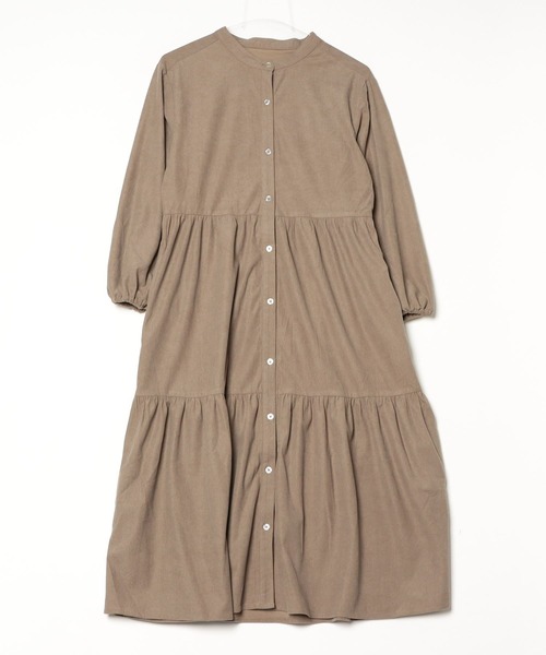 コーデュロイ ティアードワンピース【588070】（ワンピース）｜mil