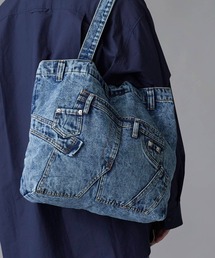 Theater code（シアターコード）の「Distressed Finish Chemical Wash Denim Shoulder Bag / ダメージ加工 ケミカルウォッシュ デニムショルダーバッグ（ショルダーバッグ）」
