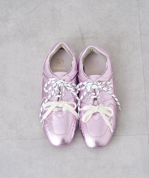 セール】レースアップフラットスニーカー（スニーカー）｜w closet