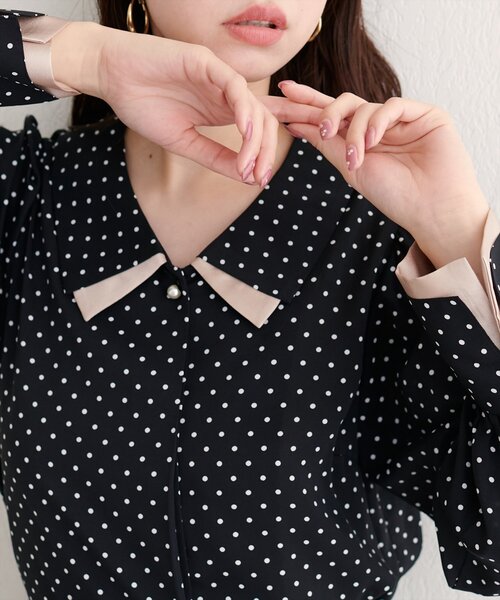 natural couture(ナチュラルクチュール)の「【WEB限定】〈osono〉重ね衿配色ブラウス(シャツ/ブラウス・レディース・その他2/その他1/ネイビー/モカ/チャコールグレー/オフホワイト・FREE)」の14枚目の写真