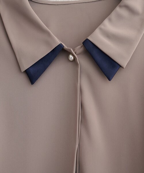 natural couture(ナチュラルクチュール)の「【WEB限定】〈osono〉重ね衿配色ブラウス(シャツ/ブラウス・レディース・その他2/その他1/ネイビー/モカ/チャコールグレー/オフホワイト・FREE)」の19枚目の写真