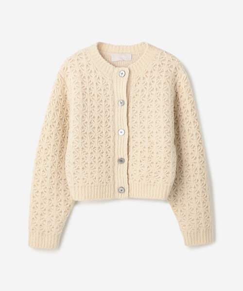 WALANCE(ワランス)の「WALANCE | クロシェ ダブルニットカーディガン WOMEN(カーディガン/ボレロ・レディース・ベージュ系その他/チャコール・F)」の16枚目の写真