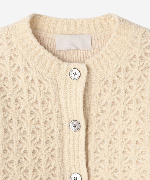 WALANCE(ワランス)の「WALANCE | クロシェ ダブルニットカーディガン WOMEN(カーディガン/ボレロ・レディース・ベージュ系その他/チャコール・F)」の14枚目の写真